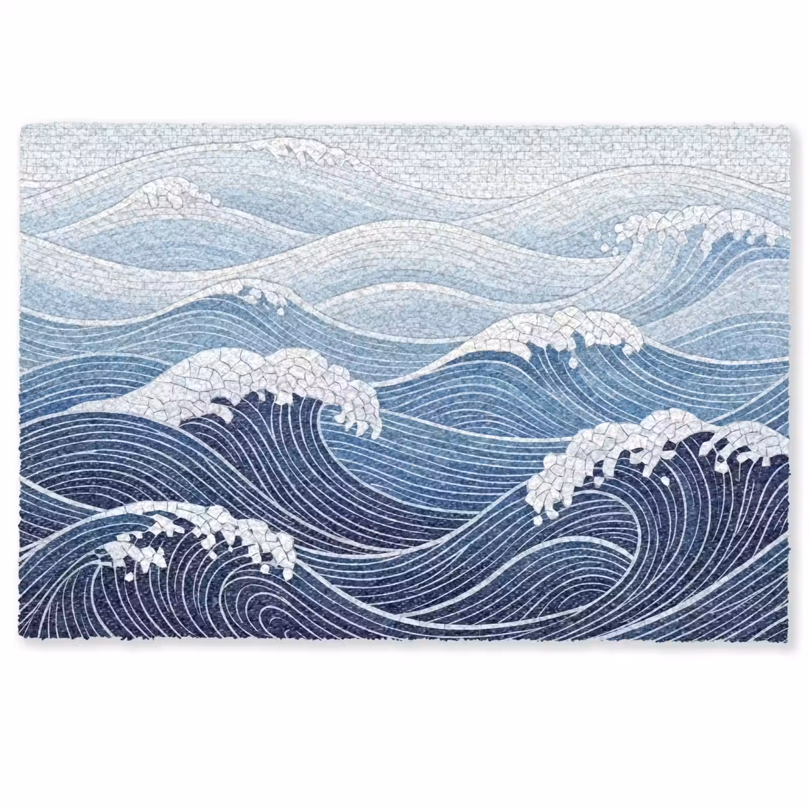 Deurmat - Water - Mozaïek - Landschap - Modern - Blauw — 1