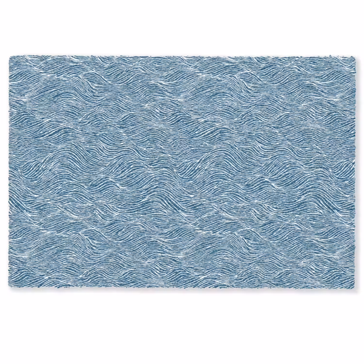 Deurmat - Blauw - Wit - Golven - Getekend - Textuur — 1