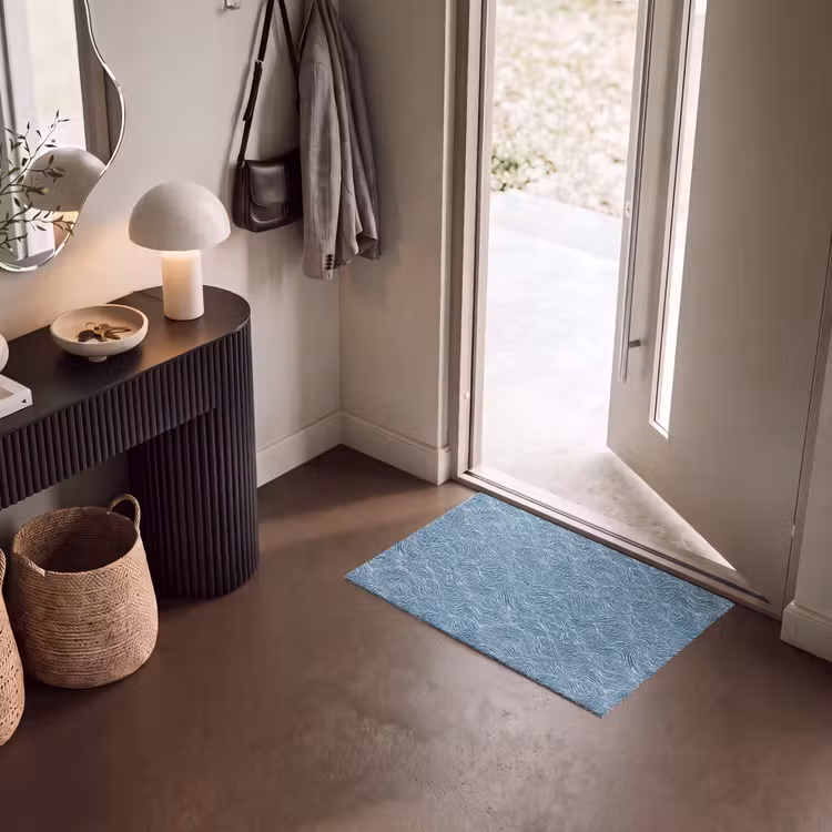 Deurmat - Blauw - Wit - Golven - Getekend - Textuur — 8