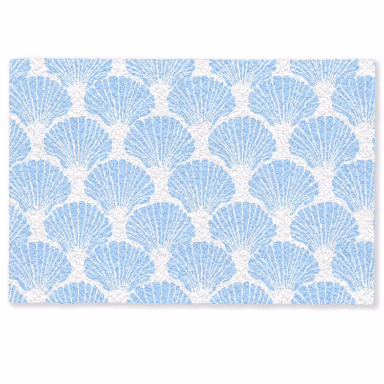Deurmat - Blauw - Wit - Schelpen - Grafisch - Structuur — 1