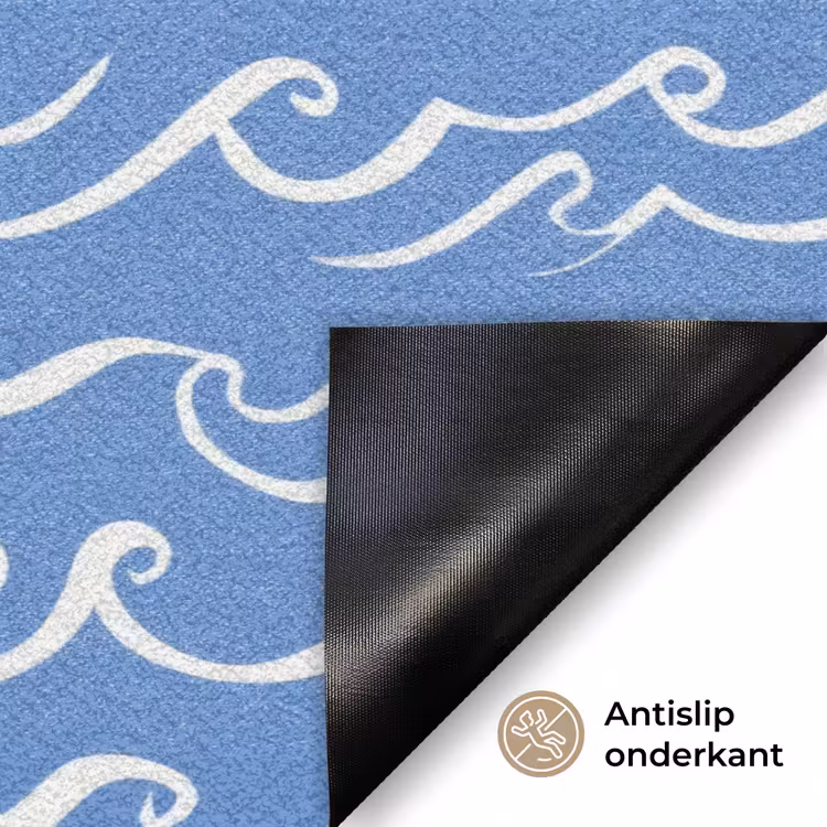 Deurmat - Blauw - Wit - Simpel - Getekend - Golven — 6