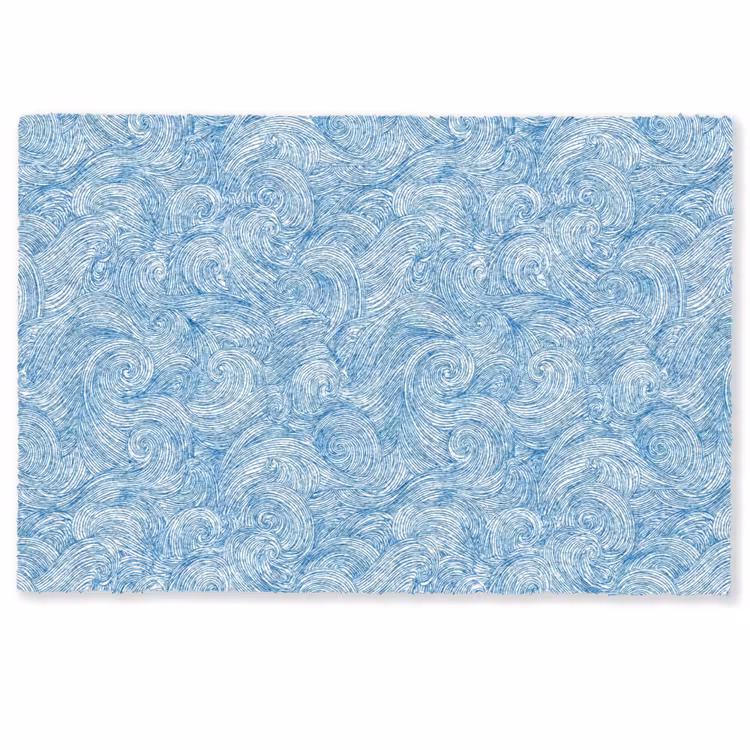 Deurmat - Blauw - Wit - Spiraal - Golven - Lijnen — 1