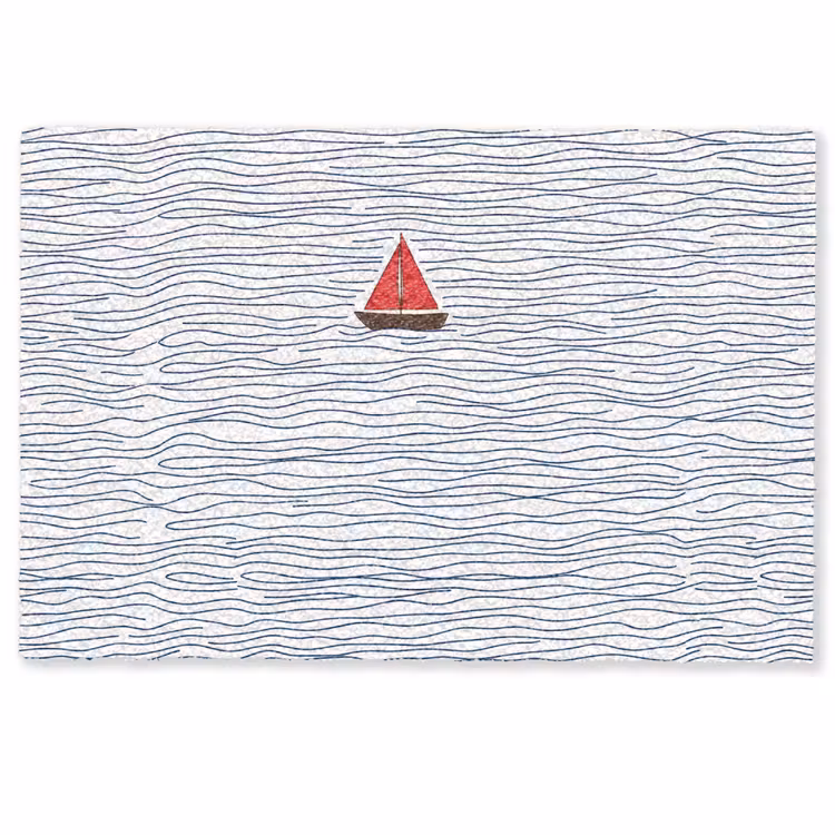 Deurmat - Boot - Water - Rood - Illustratie - Minimalistisch — 1