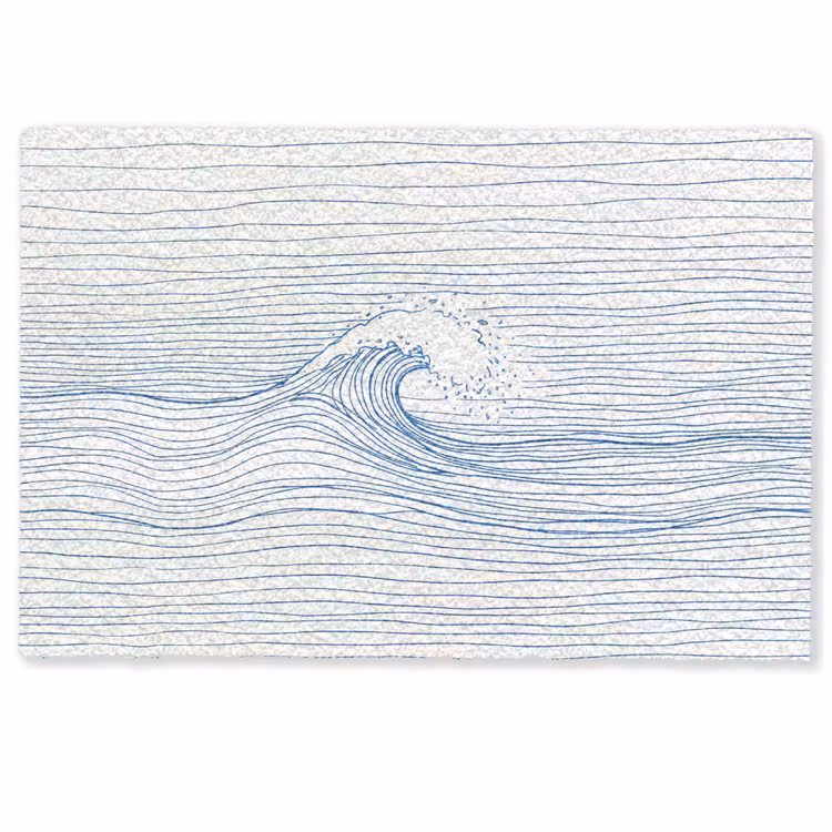 Deurmat - Golf - Brekende - Natuur - Minimalistisch - Blauw — 1