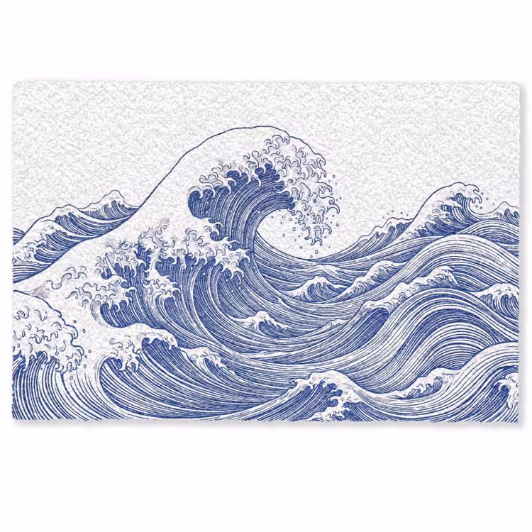 Deurmat - Golf - Japans - Zee - Illustratie - Blauw — 1