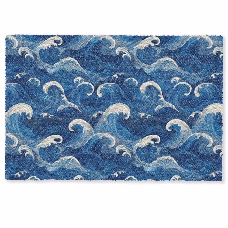 Deurmat - Japans - Oceaan - Golven - Blauw — 1