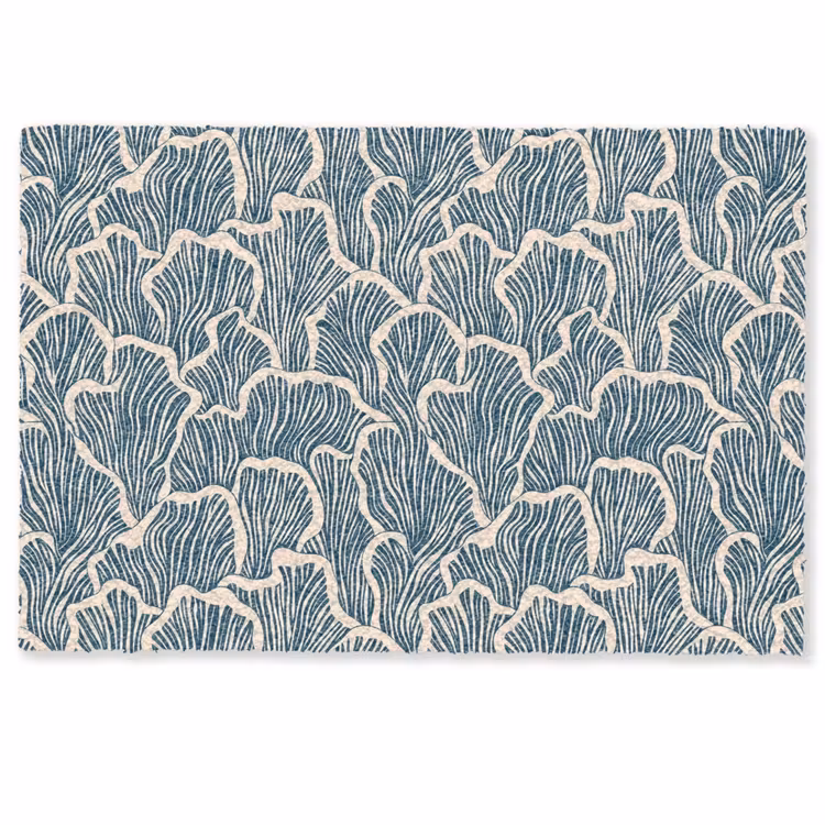 Deurmat - Organisch - Blauw - Crème - Schelpen — 1