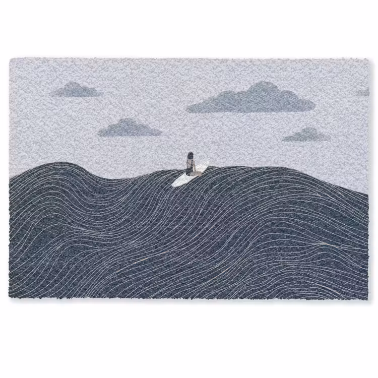 Deurmat - Persoon - Surfen - Oceaan - Natuur - Modern — 1