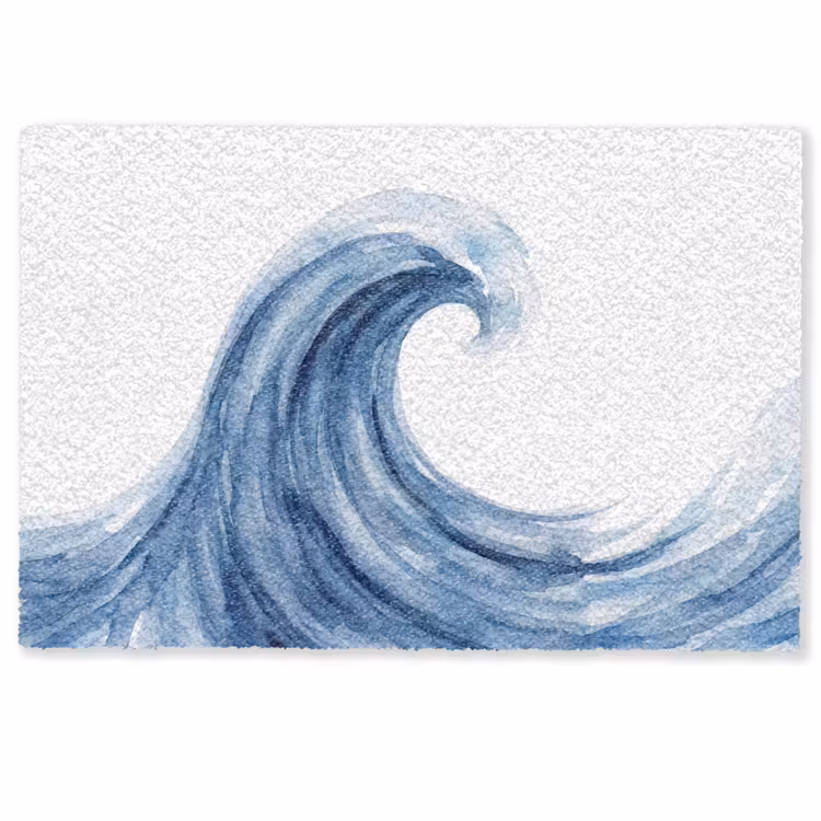 Deurmat - Water - Beweging - Natuur - Modern - Blauw — 1
