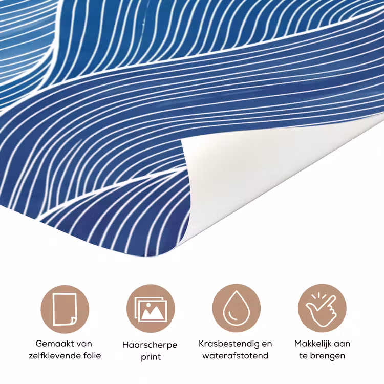 Deursticker - Abstract - Golven - Patroon - Blauw - Modern — 3