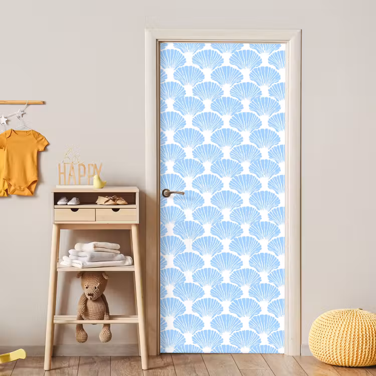 Deursticker - Blauw - Wit - Schelpen - Grafisch - Structuur — 6