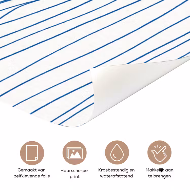 Deursticker - Golf - Brekende - Natuur - Minimalistisch - Blauw — 3