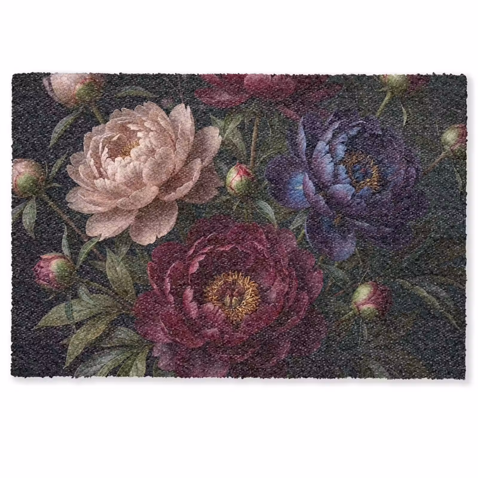 Deurmat - Bloemen - Boeket - Natuur - Modern - Donker — 1