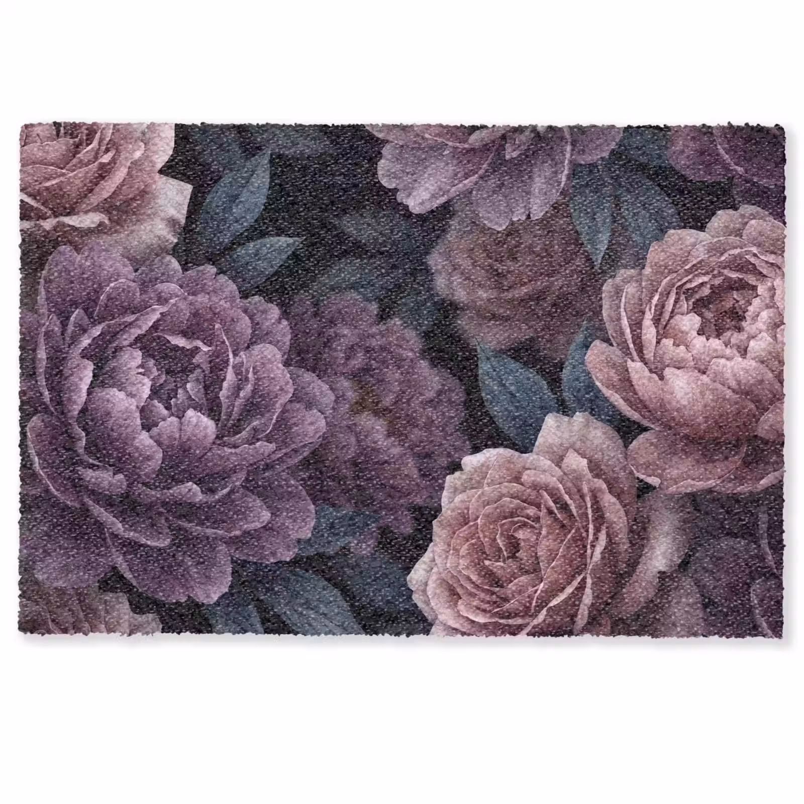 Deurmat - Bloemen - Patroon - Donker - Botanisch - Paars — 1