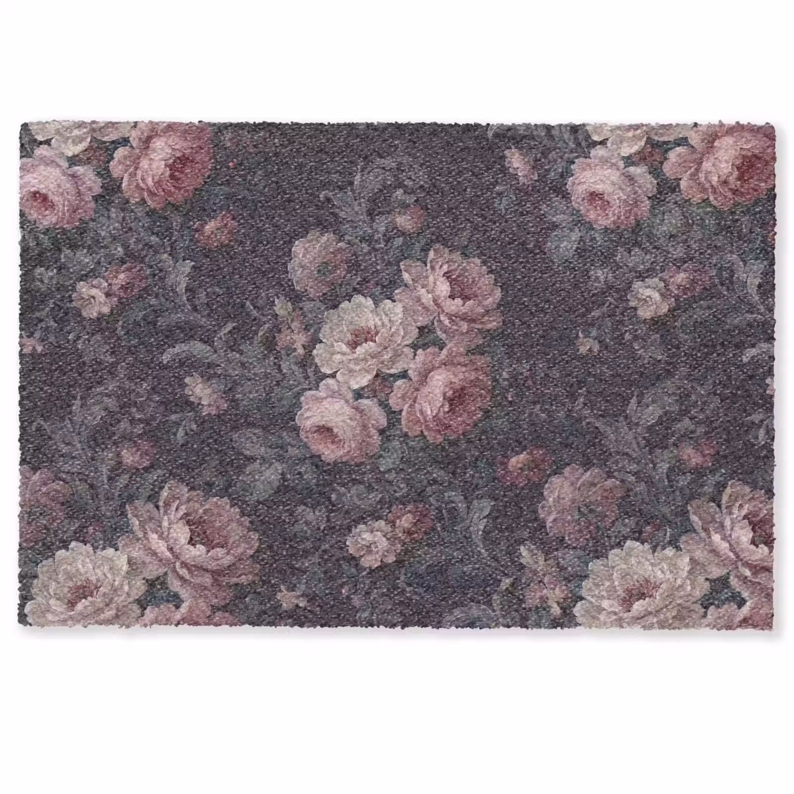 Deurmat - Bloemen - Patroon - Sierlijk - Roze - Donker — 1
