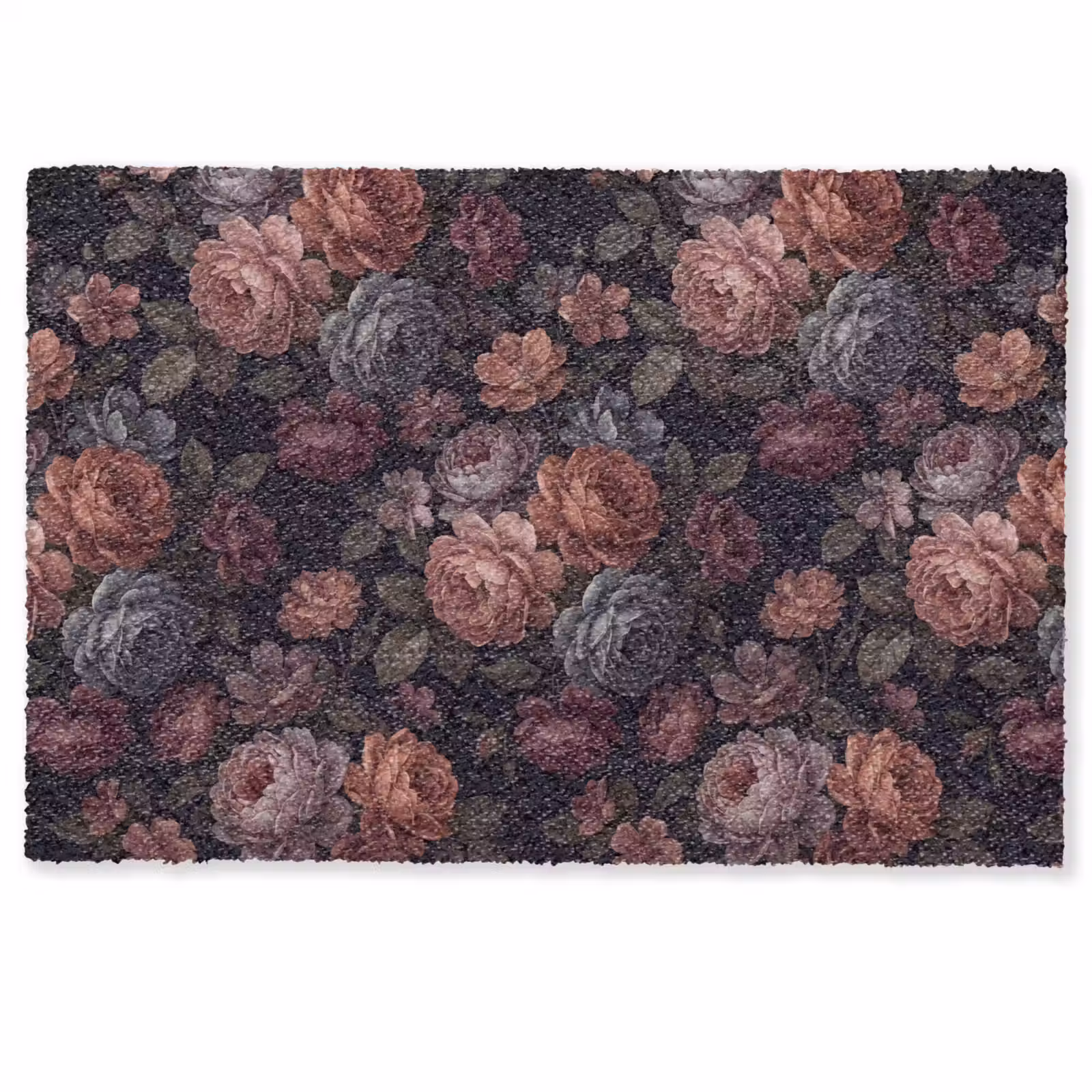 Deurmat - Bloemen - Patroon - Vintage - Donker - Roze — 1