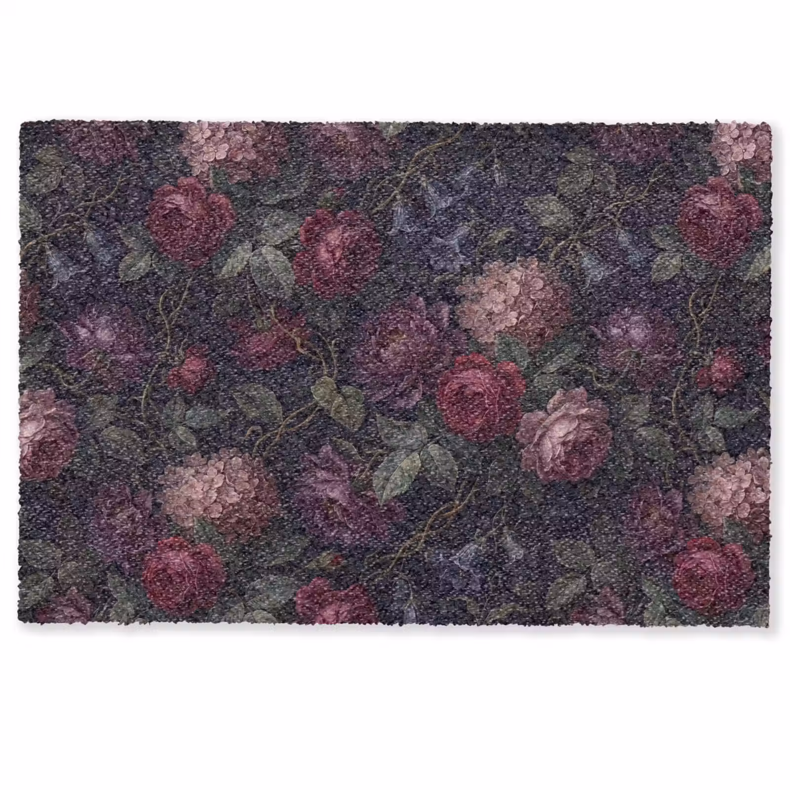Deurmat - Bloemen - Rood - Klassiek - Donker - Patroon — 1