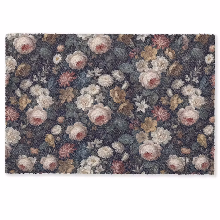 Deurmat - Bloemen - Boeket - Botanisch - Vintage - Donkere achtergrond — 1