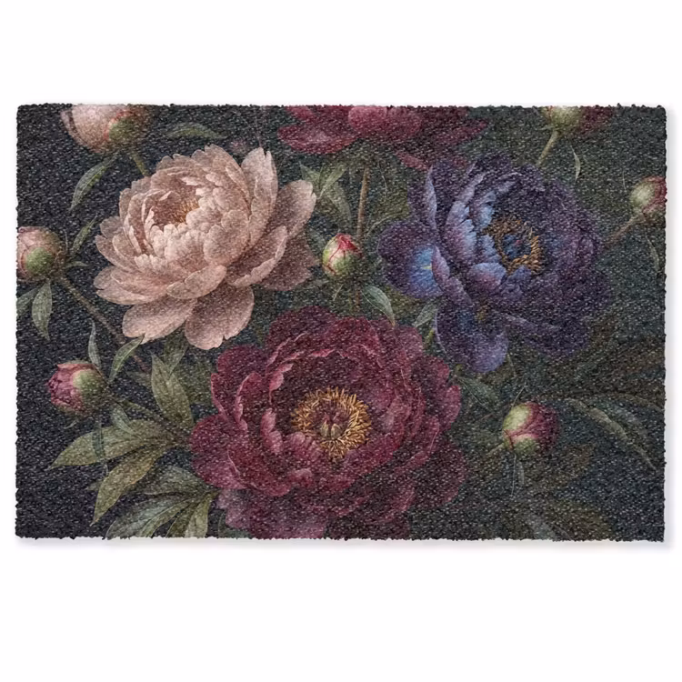 Deurmat - Bloemen - Boeket - Natuur - Modern - Donker — 1