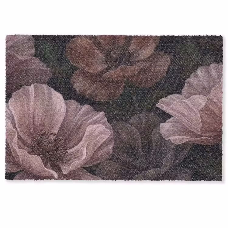 Deurmat - Bloemen - Natuur - Roze - Donker - Modern — 1
