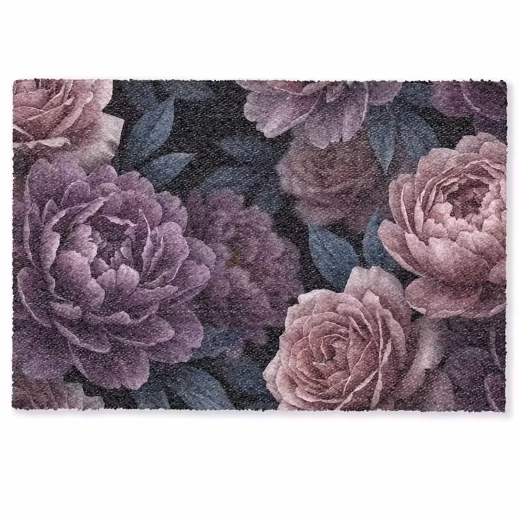 Deurmat - Bloemen - Patroon - Donker - Botanisch - Paars — 1