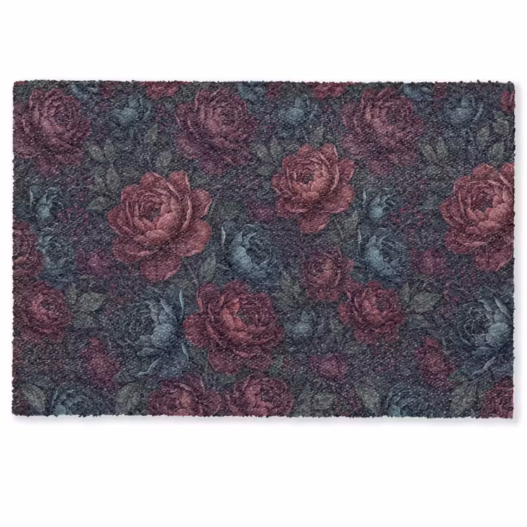 Deurmat - Bloemen - Patroon - Natuur - Klassiek - Donker — 1