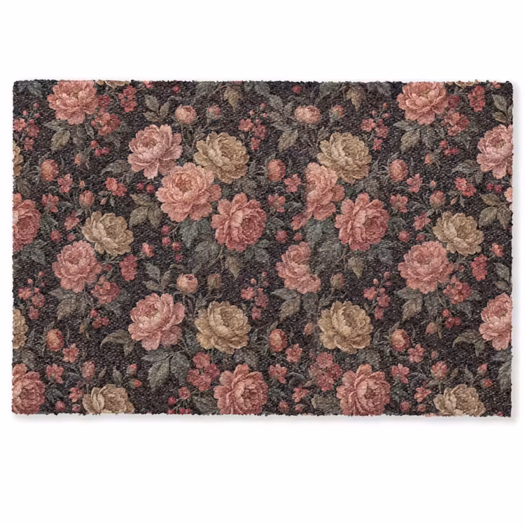Deurmat - Bloemen - Patroon - Natuur - Vintage - Roze — 1