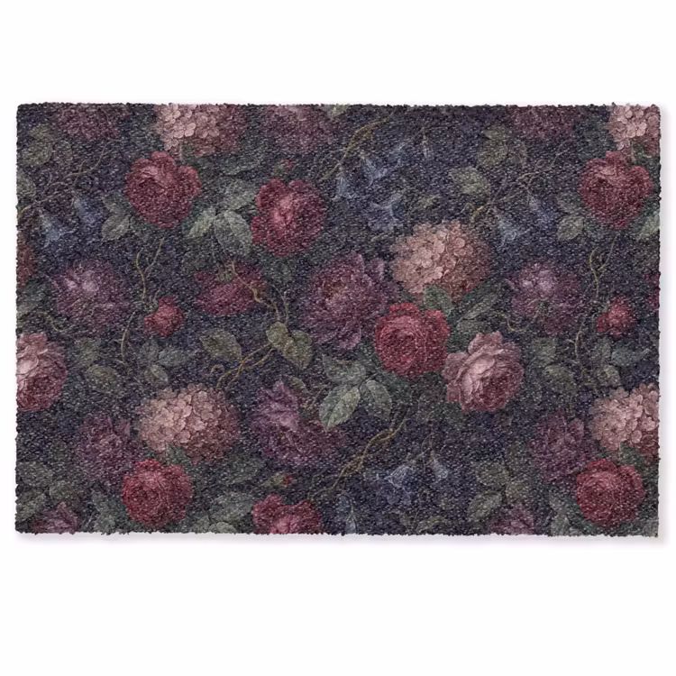 Deurmat - Bloemen - Rood - Klassiek - Donker - Patroon — 1