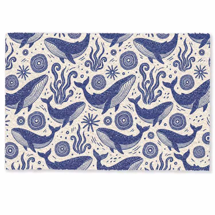 Deurmat - Walvis - Onderwater - Dieren - Abstract - Blauw — 1
