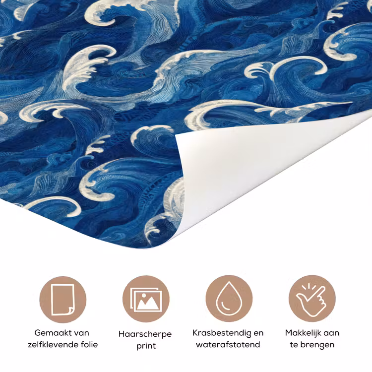 Deursticker - Japans - Oceaan - Golven - Blauw — 3