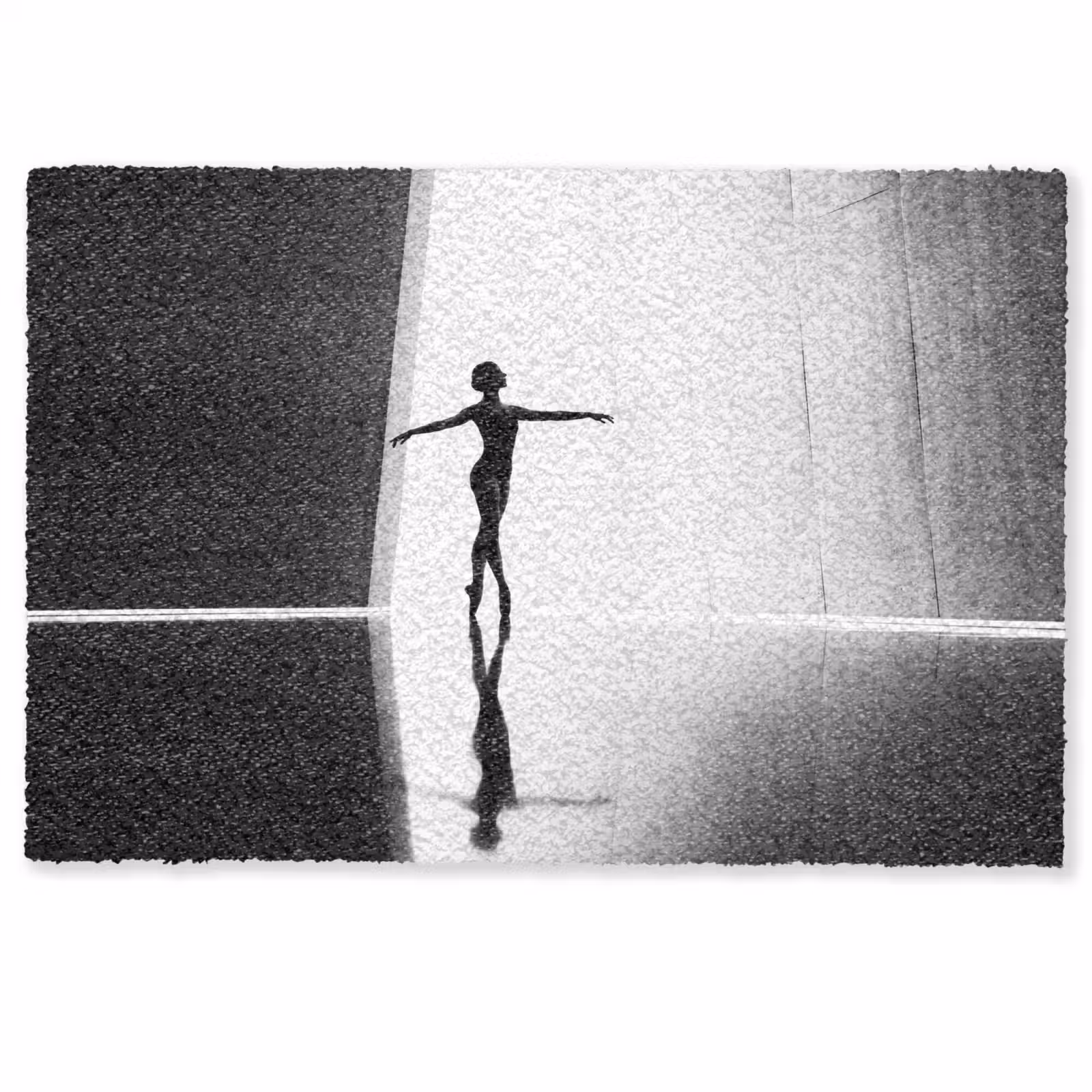 Deurmat - Danser - Silhouette - Kunst - Modern - Zwart-wit — 1