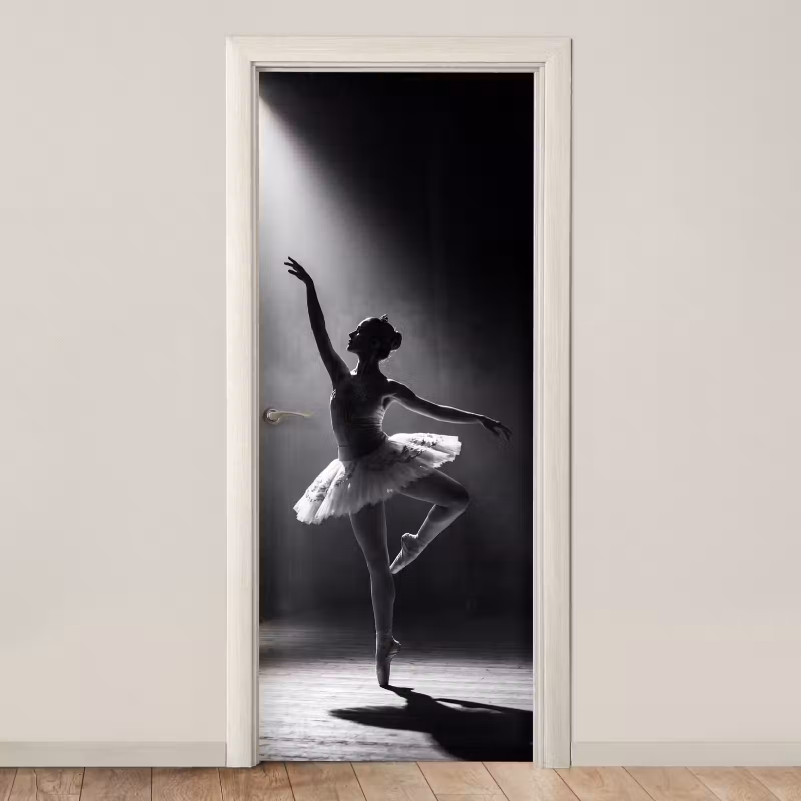 Deursticker - Danser - Podium - Zwart-wit - Kunst - Klassiek — 1