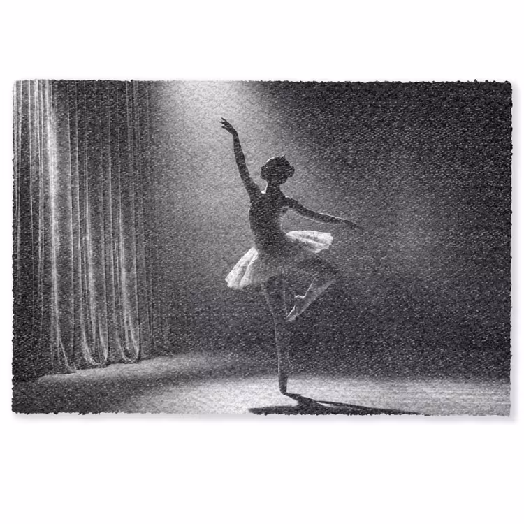 Deurmat - Danser - Podium - Zwart-wit - Kunst - Klassiek — 1