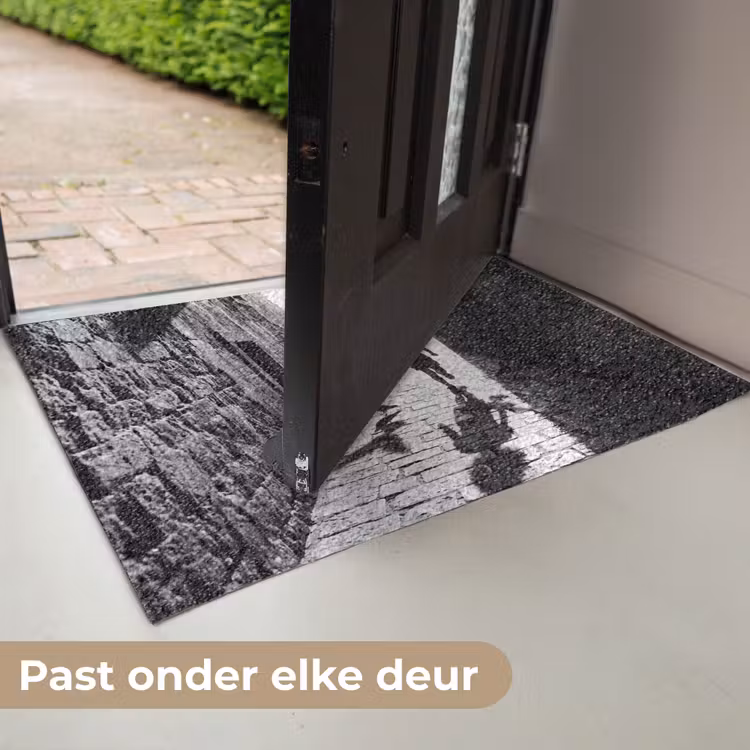 Deurmat - Kind - Vogel - Straat - Zwart-wit - Spelen — 7
