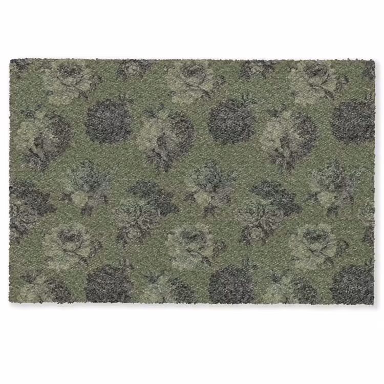 Deurmat - Klassiek - botanisch - Olijfgroen - Bloemen — 1