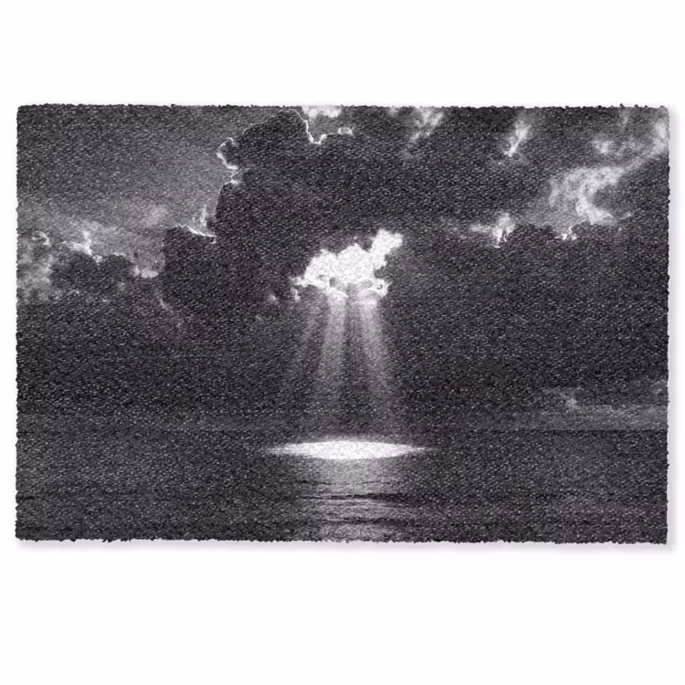 Deurmat - Licht - Wolken - Zee - Zwart-wit - Natuur — 1