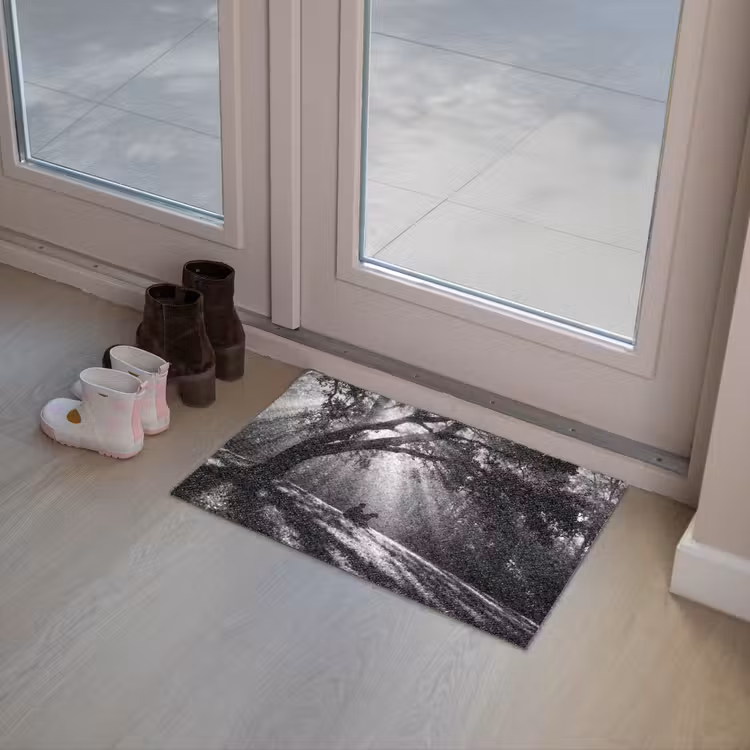 Deurmat - Mens - Hond - Natuur - Zwart-wit - Silhouet — 8