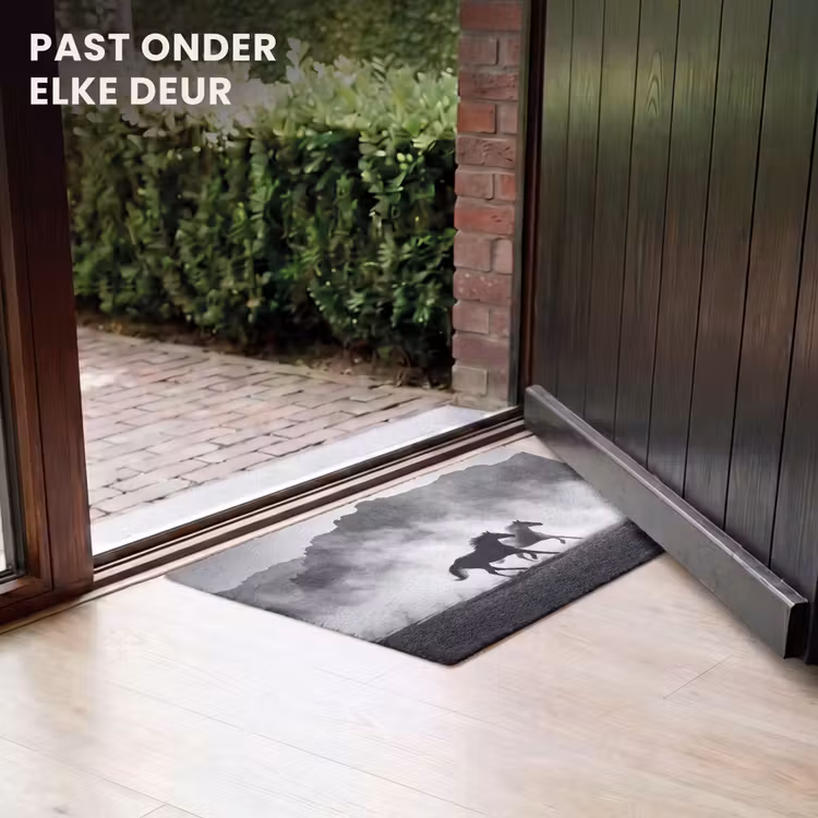 Deurmat - Paard - Ren - Stof - Zwart-wit - Dieren — 7