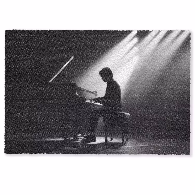 Deurmat - Persoon - Piano - Muziek - Zwart-wit - Podium — 1