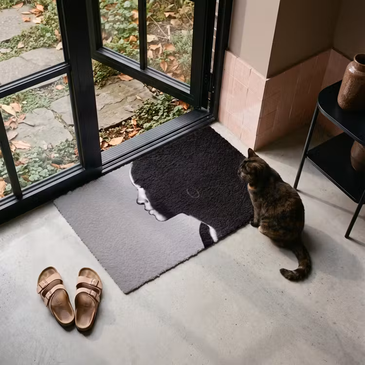Deurmat - Vrouw - Profiel - Mensen - Zwart-wit — 2
