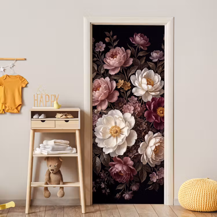 Deursticker - Bloemen - Boeket - Klassiek - Donker - Rood — 6