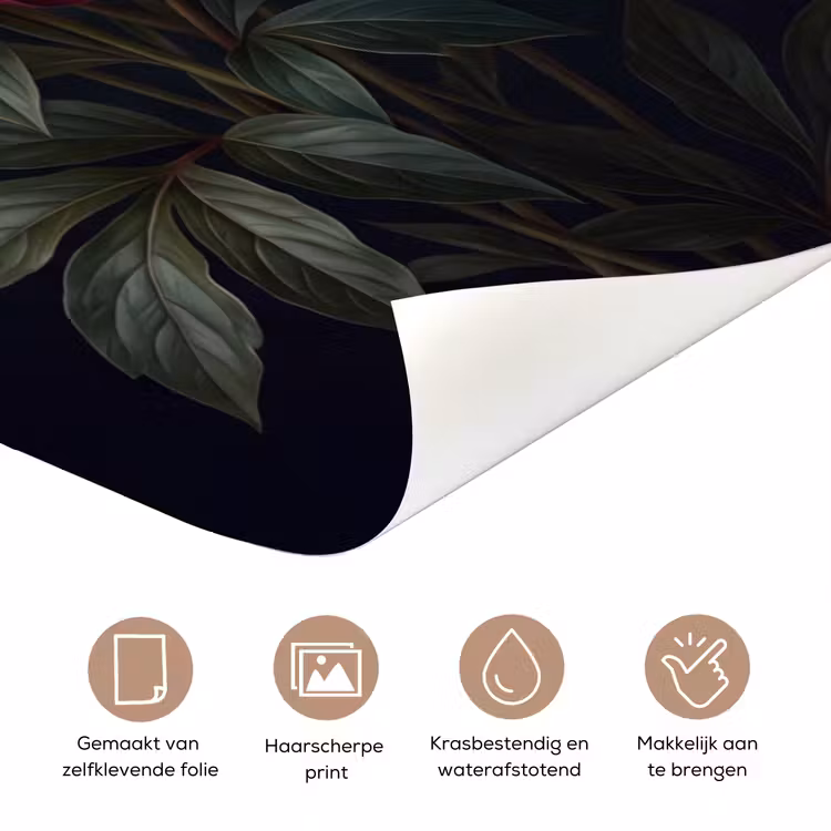 Deursticker - Bloemen - Boeket - Natuur - Modern - Donker — 3