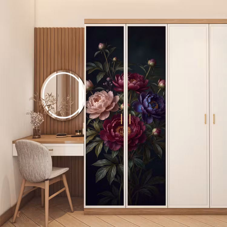 Deursticker - Bloemen - Boeket - Natuur - Modern - Donker — 5