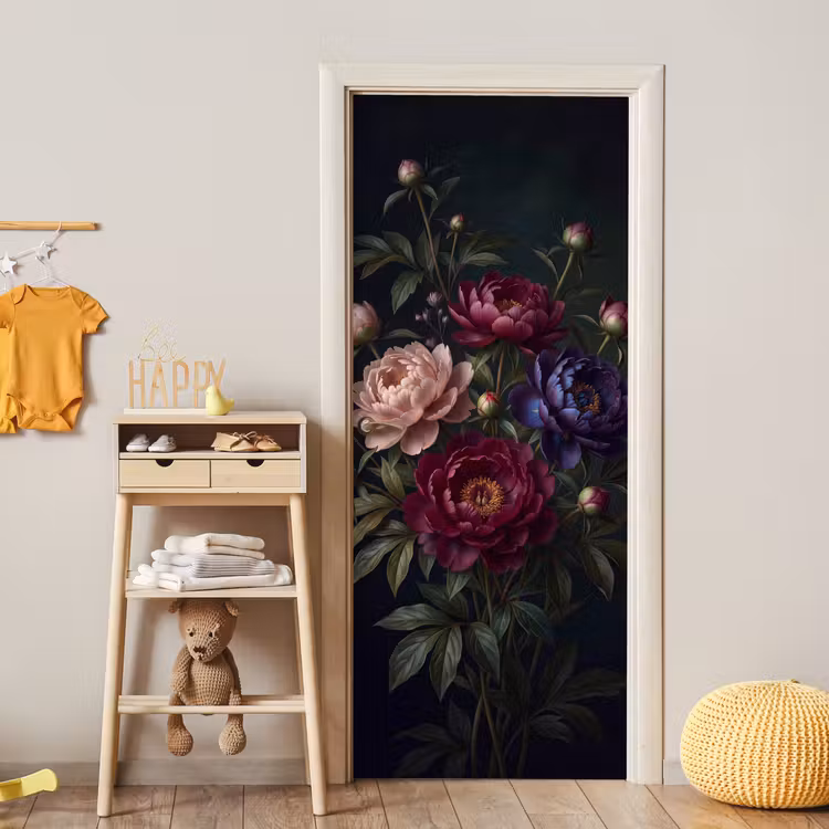 Deursticker - Bloemen - Boeket - Natuur - Modern - Donker — 6