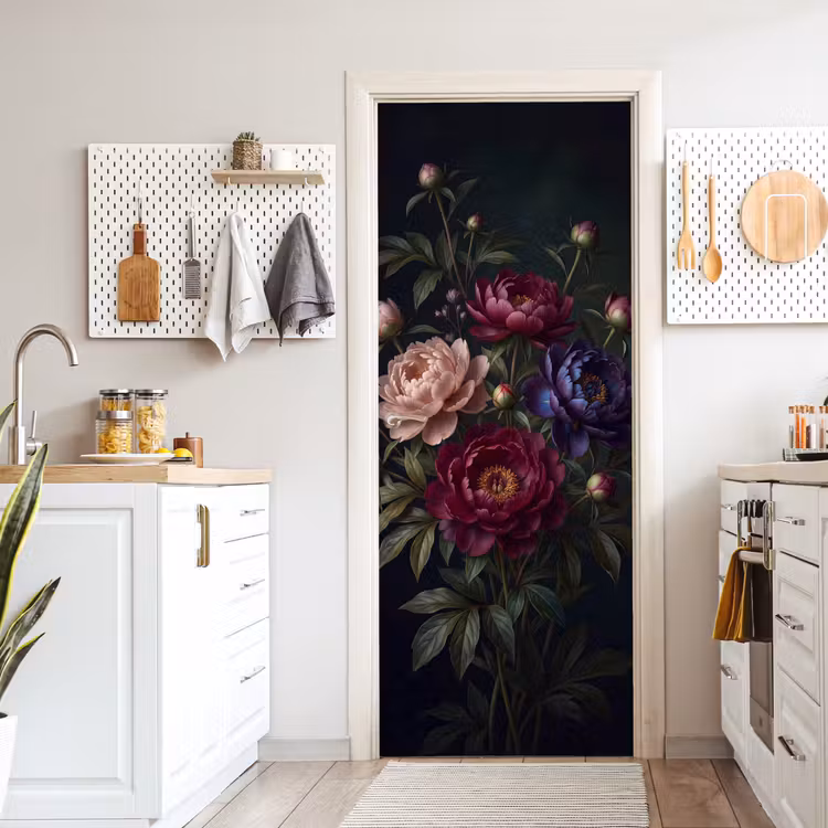 Deursticker - Bloemen - Boeket - Natuur - Modern - Donker — 7
