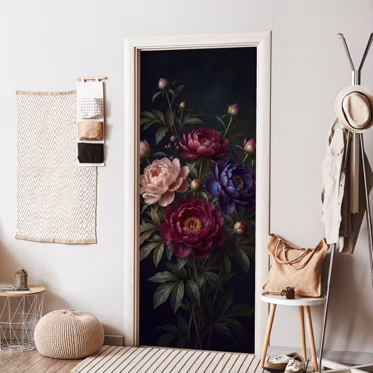 Deursticker - Bloemen - Boeket - Natuur - Modern - Donker — 8