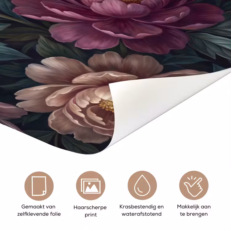 Deursticker - Bloemen - Vlinder - Natuur - Modern - Paars — 3