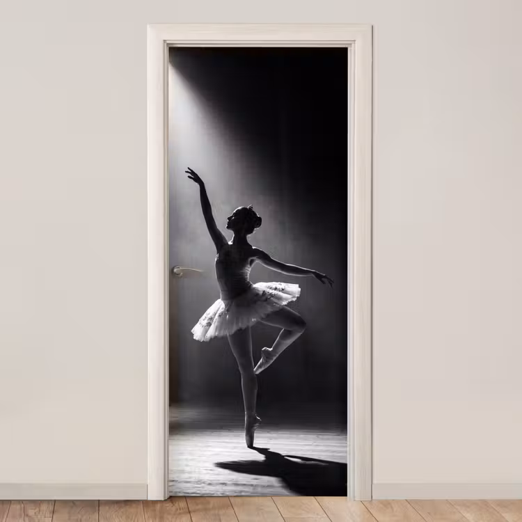 Deursticker - Danser - Podium - Zwart-wit - Kunst - Klassiek — 1