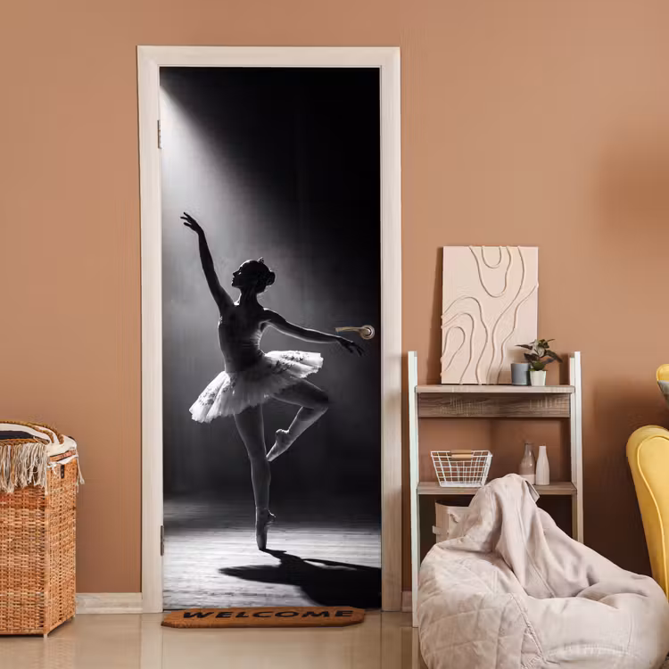 Deursticker - Danser - Podium - Zwart-wit - Kunst - Klassiek — 2