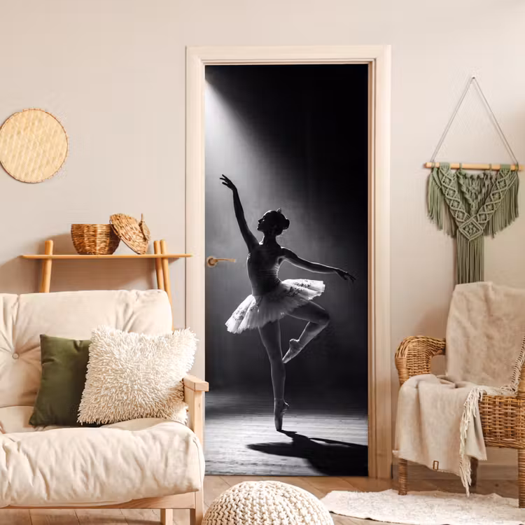 Deursticker - Danser - Podium - Zwart-wit - Kunst - Klassiek — 4